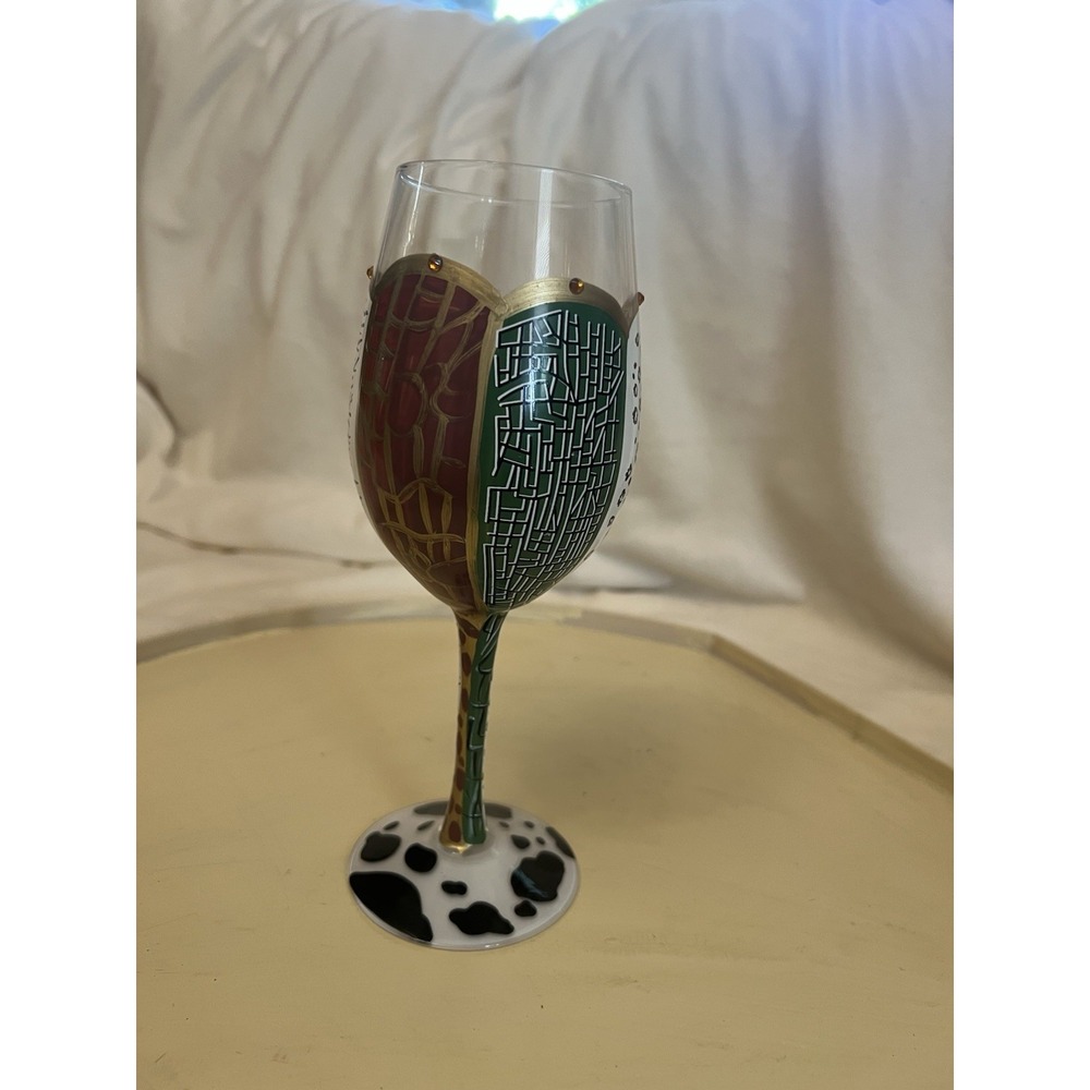 Lolita Wild Side Wine Stem 15 Ounce Recipe 9 Inches Hand Painted